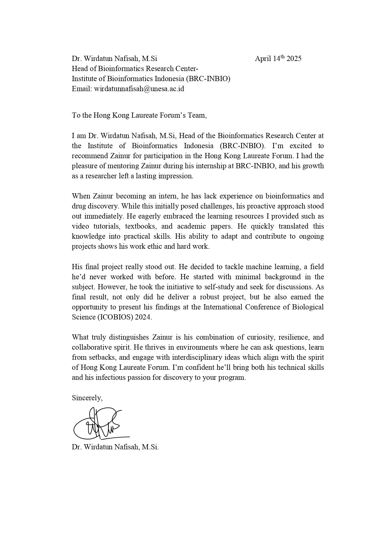 Recommendation Letter 2