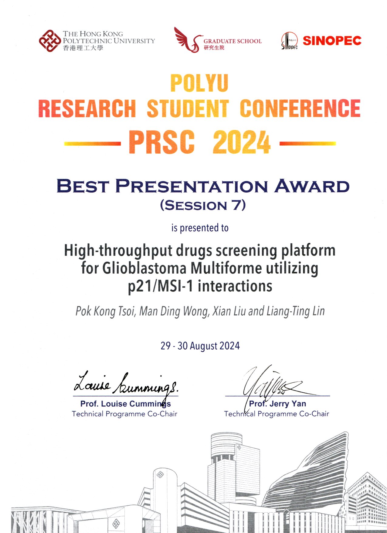 Reference / Certificate of Award and / or Scientific Accomplishment Supporting Document