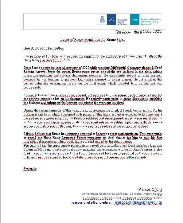 Recommendation Letter 1