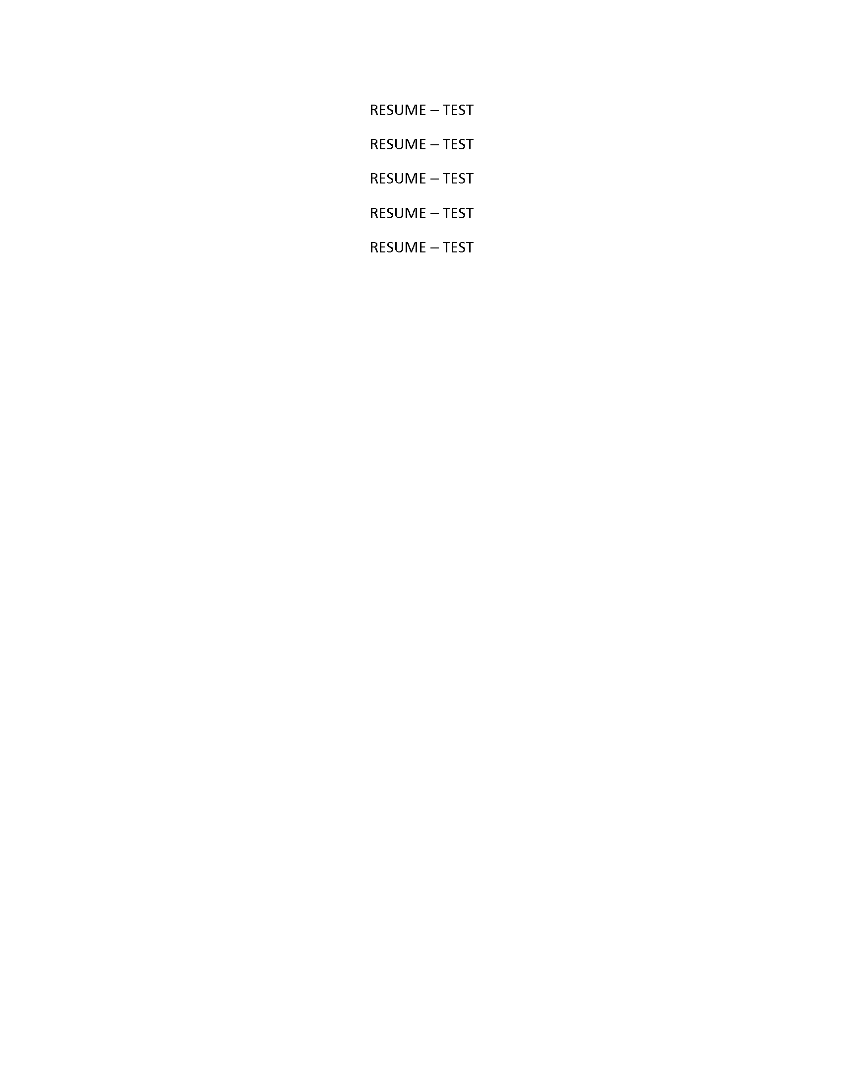 Resume (in chronological order)