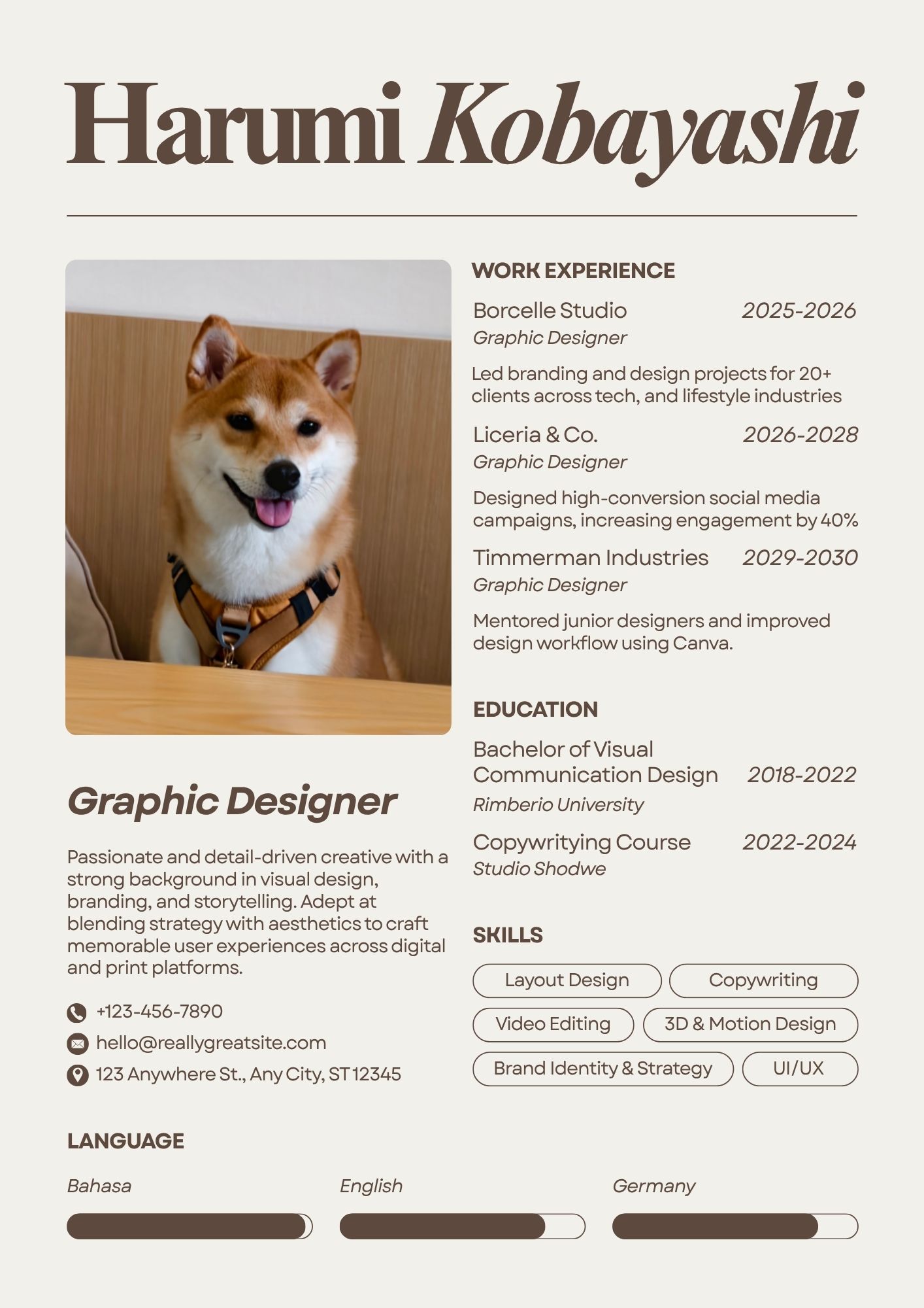 Resume (in chronological order)