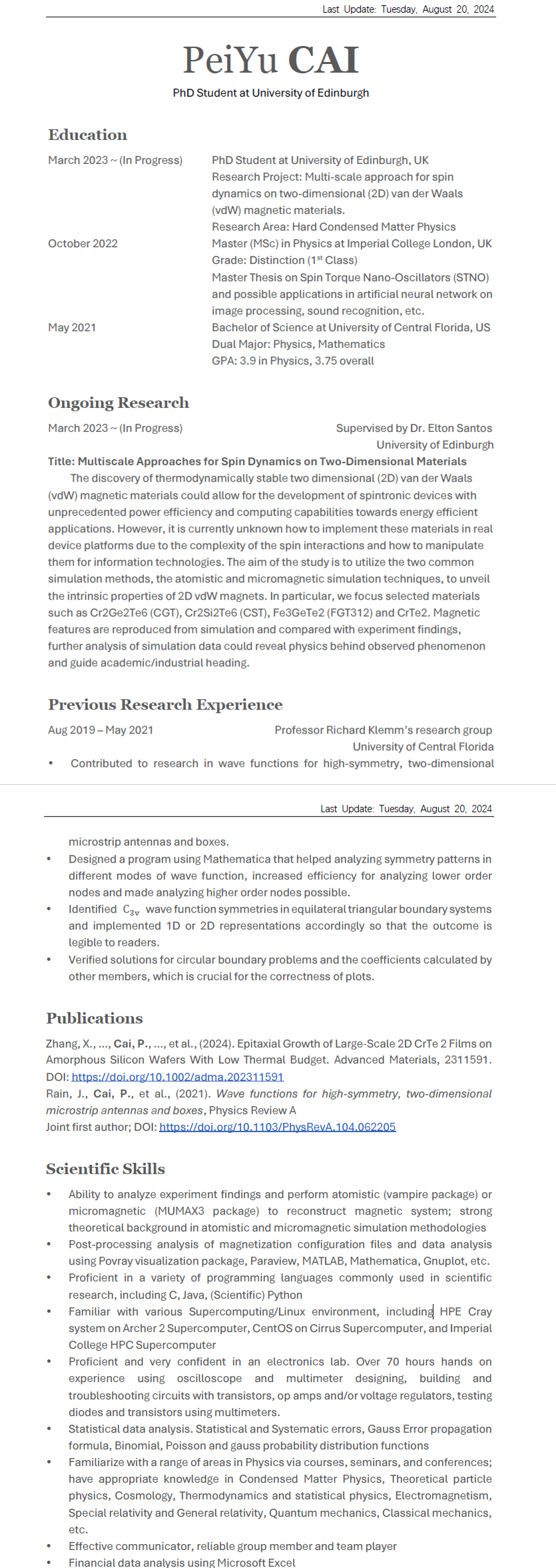 Publication List (if any)