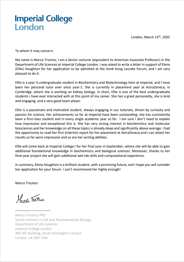 Recommendation Letter 1