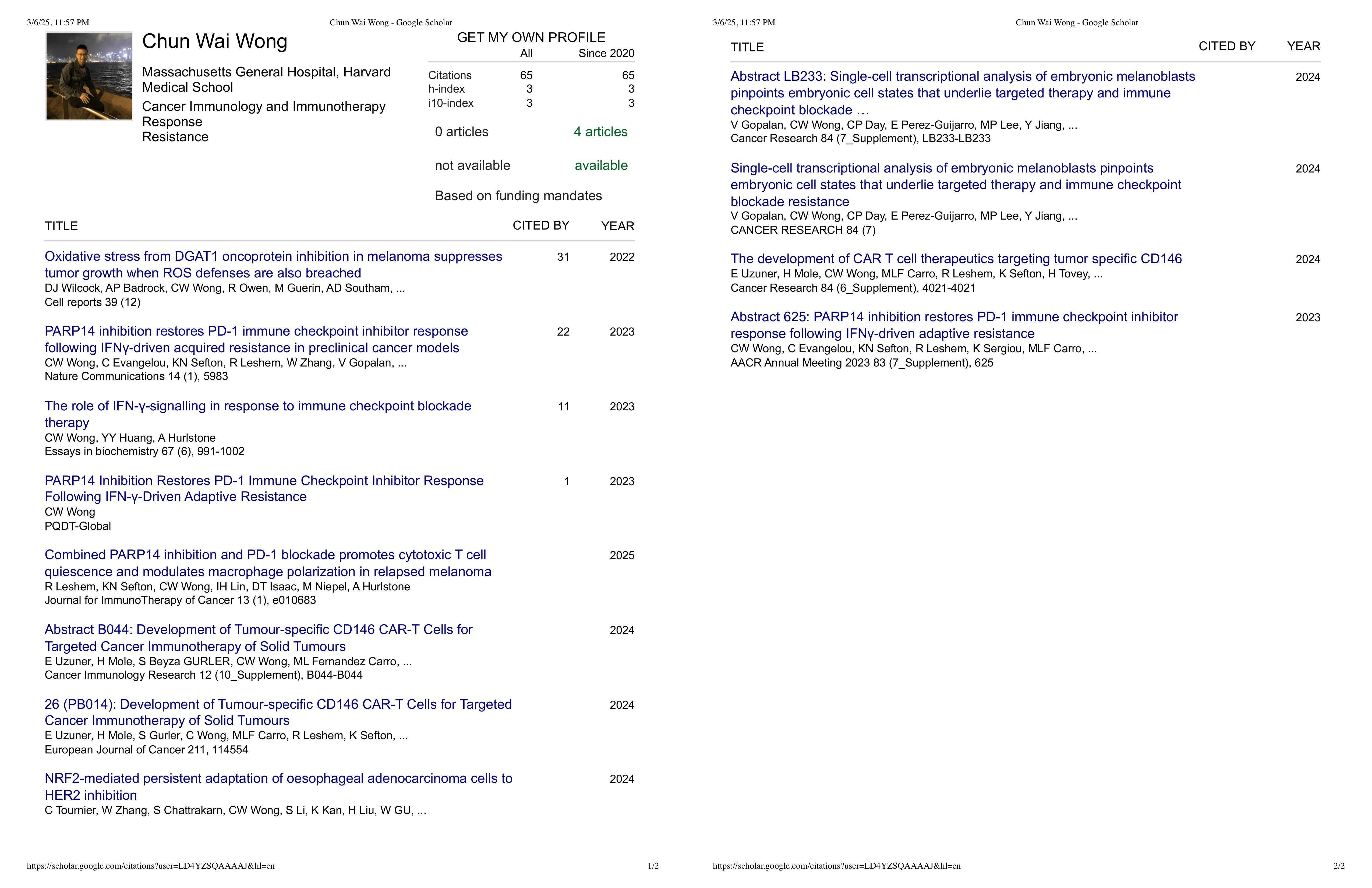 Publication List (if any)