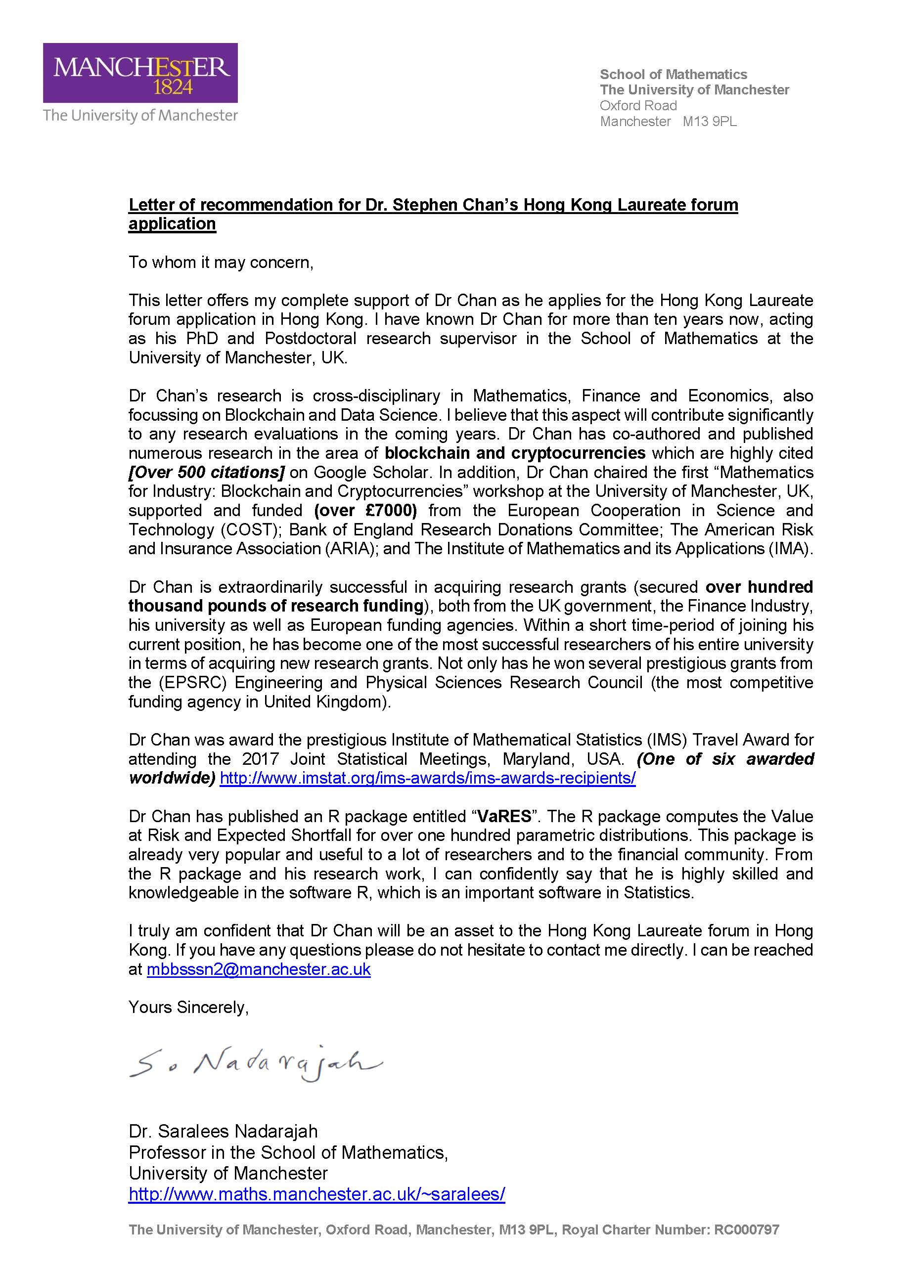 Recommendation Letter 1