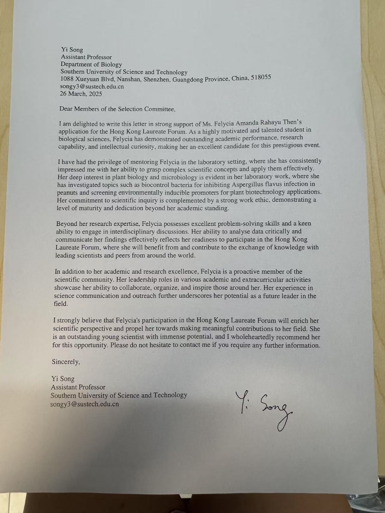 Recommendation Letter 1